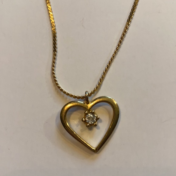 Heart Shaped Gold Charm Necklace - Picture 2 of 9
